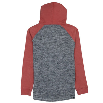 Quiksilver Womens Grey & Red Pullover Hoodie Size 12 Cotton Blend