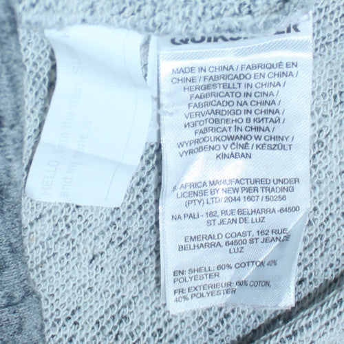 Quiksilver Womens Grey & Red Pullover Hoodie Size 12 Cotton Blend