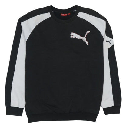 Puma Men's Black 2XL Crew Neck Pullover Sweatshirt with Logo