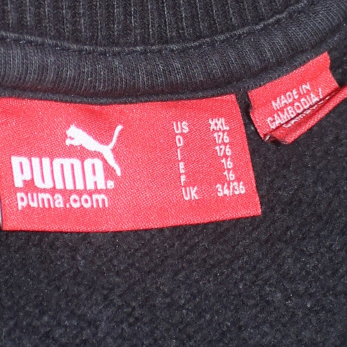 Puma Men's Black 2XL Crew Neck Pullover Sweatshirt with Logo