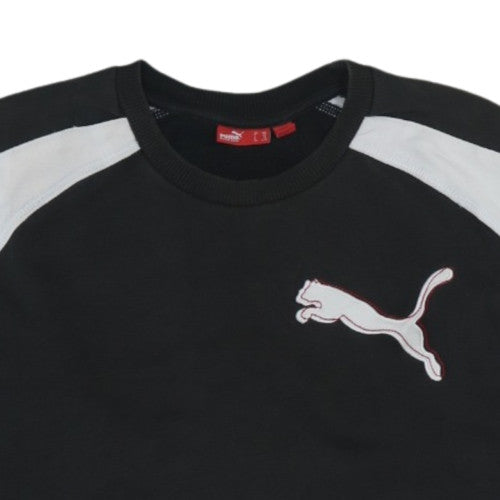 Puma Men's Black 2XL Crew Neck Pullover Sweatshirt with Logo