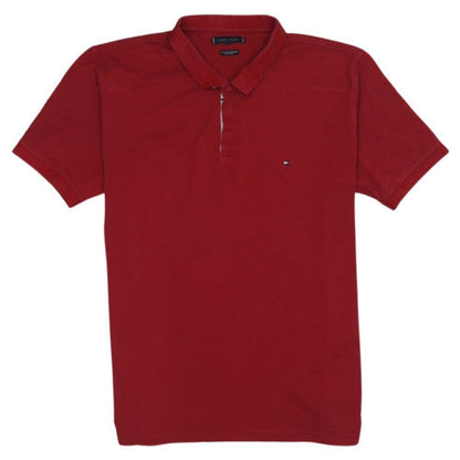 Tommy Hilfiger Men's Red 2XL Regular Fit Cotton Polo Shirt