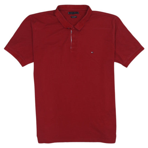Tommy Hilfiger Men's Red 2XL Regular Fit Cotton Polo Shirt