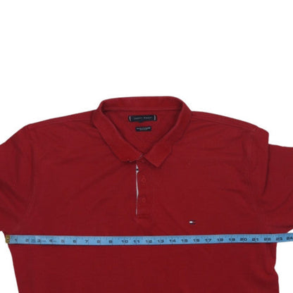 Tommy Hilfiger Men's Red 2XL Regular Fit Cotton Polo Shirt