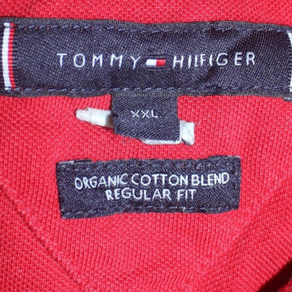 Tommy Hilfiger Men's Red 2XL Regular Fit Cotton Polo Shirt
