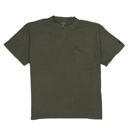 Dickies Men's 2XL Olive Green Crew Neck Cotton T-Shirt with Chest Pocket