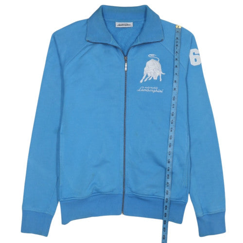 Lamborghini Men's Blue Cotton Track Jacket Size M Full Zip Logo