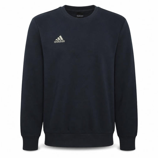 Front view of Adidas Men's Black Crew Neck Pullover Sweatshirt, size L