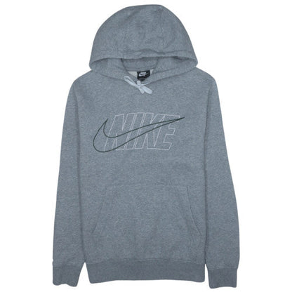 Nike Men's Grey Small Pullover Hoodie with Logo Graphic