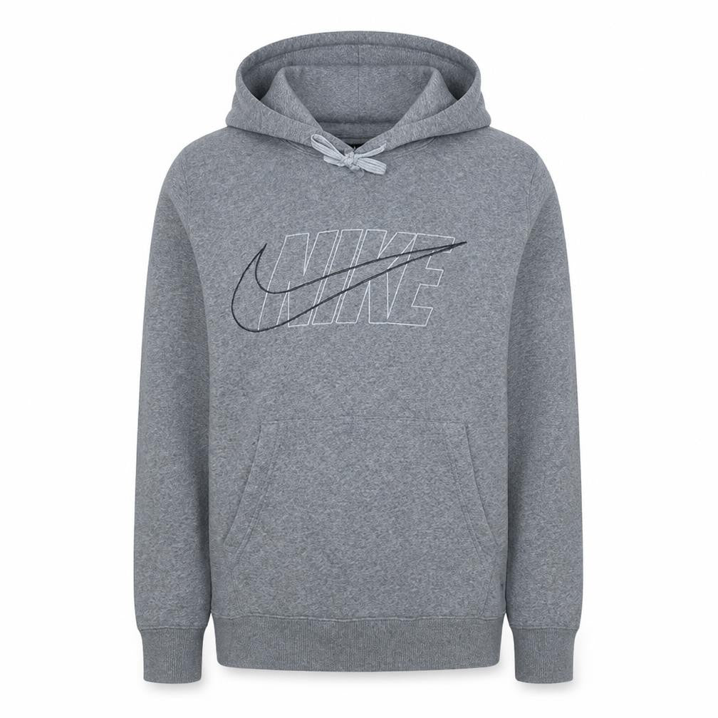 Nike Men's Grey Small Pullover Hoodie with Logo Graphic