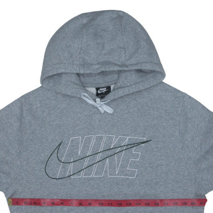 Nike Men's Grey Small Pullover Hoodie with Logo Graphic