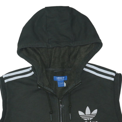 Adidas Men's Black Sleeveless Hoodie Vest L Full Zip Gym Training