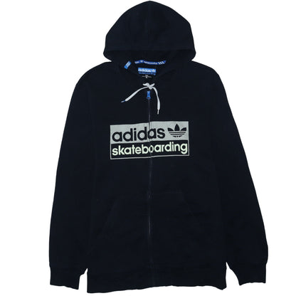 adidas Men's Black XL Full Zip Skateboarding Hoodie