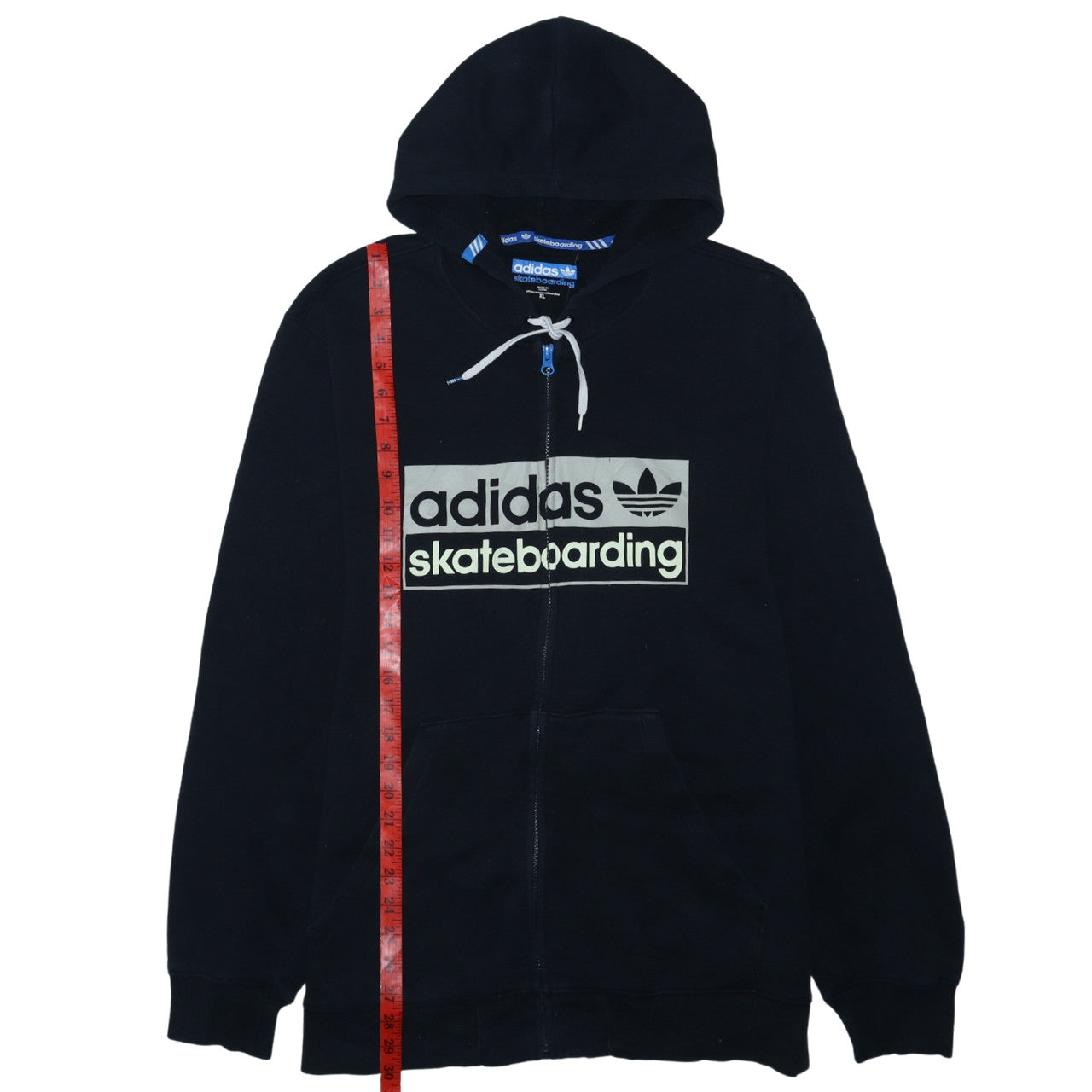 adidas Men's Black XL Full Zip Skateboarding Hoodie