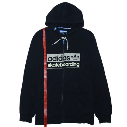 adidas Men's Black XL Full Zip Skateboarding Hoodie