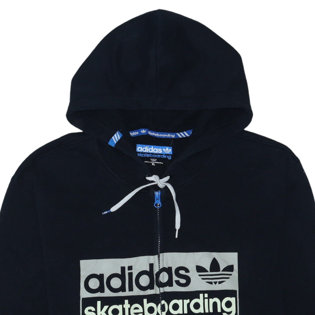 adidas Men's Black XL Full Zip Skateboarding Hoodie