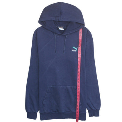 Puma Mens Blue Pullover Hoodie M Regular Fit Fleece Sweatshirt