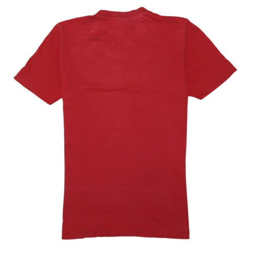 Adidas Boys Red 13-14 Years Sport Logo Short Sleeve Cotton T-Shirt