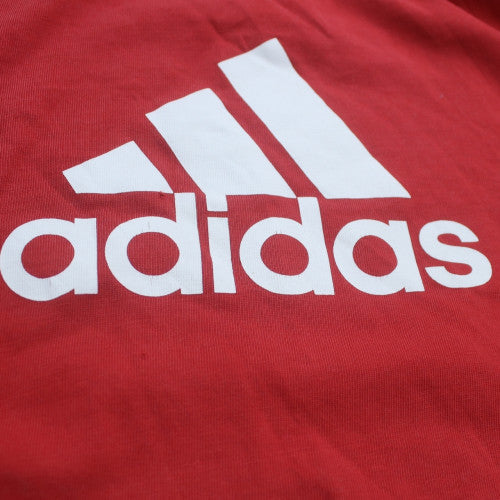 Adidas Boys Red 13-14 Years Sport Logo Short Sleeve Cotton T-Shirt