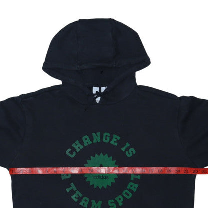 adidas Men's Black Pullover Hoodie S Sports Graphic Fleece Sweatshirt