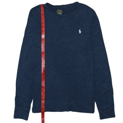Polo Ralph Lauren Men's Blue Long Sleeve Crew Neck Cotton T-Shirt M