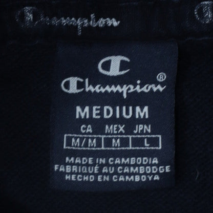 Champion Men's Black Medium Pullover Hoodie with Logo Design