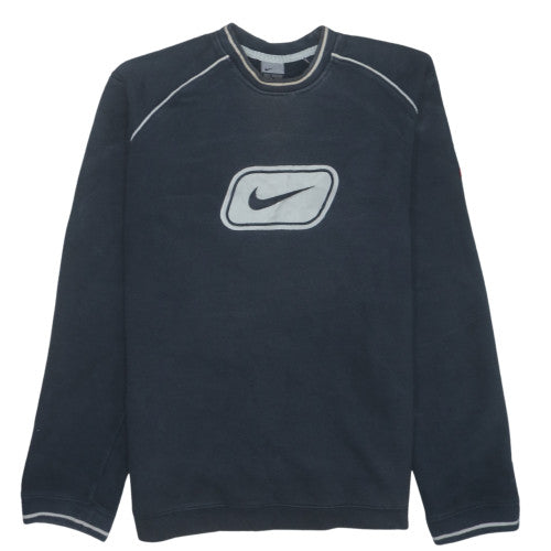 Nike Mens Blue Fleece Pullover Sweatshirt L Crew Neck Logo Vintage