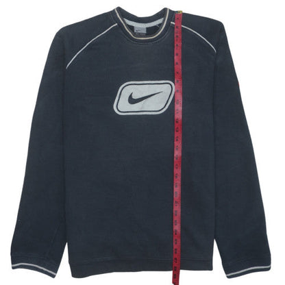Nike Mens Blue Fleece Pullover Sweatshirt L Crew Neck Logo Vintage