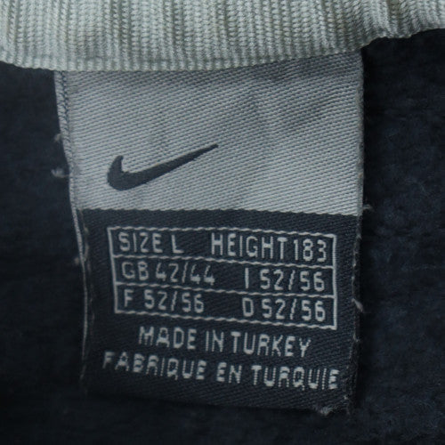 Nike Mens Blue Fleece Pullover Sweatshirt L Crew Neck Logo Vintage
