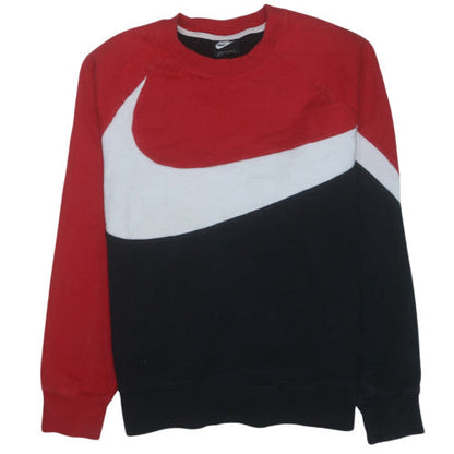 Nike Men's Red Black White Crew Neck Graphic Sweatshirt L