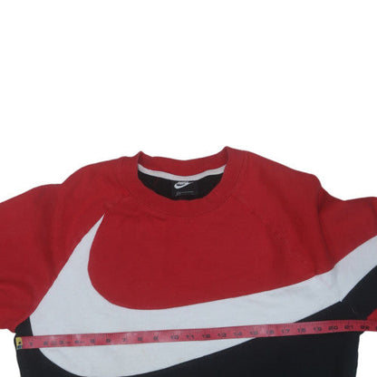 Nike Men's Red Black White Crew Neck Graphic Sweatshirt L
