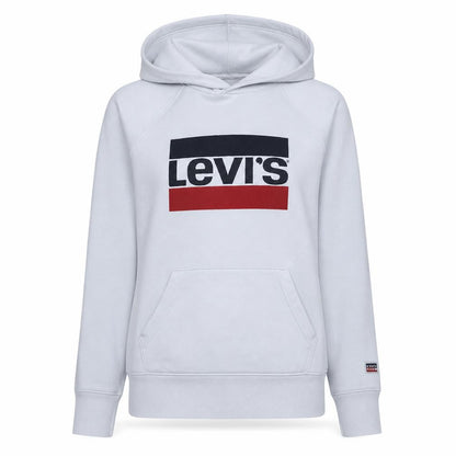 Levi's Womens White Pullover Hoodie XS Cotton Logo Sweatshirt