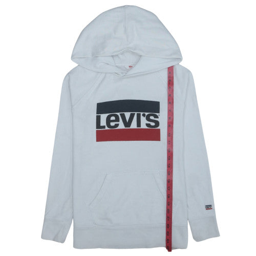 Levi's Womens White Pullover Hoodie XS Cotton Logo Sweatshirt