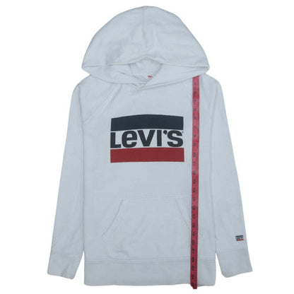 Levi's Womens White Pullover Hoodie XS Cotton Logo Sweatshirt