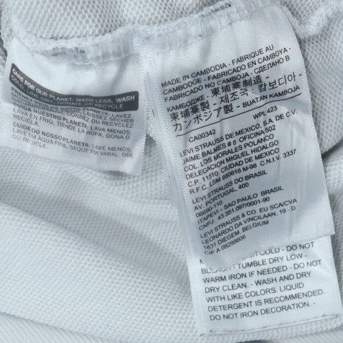 Levi's Womens White Pullover Hoodie XS Cotton Logo Sweatshirt
