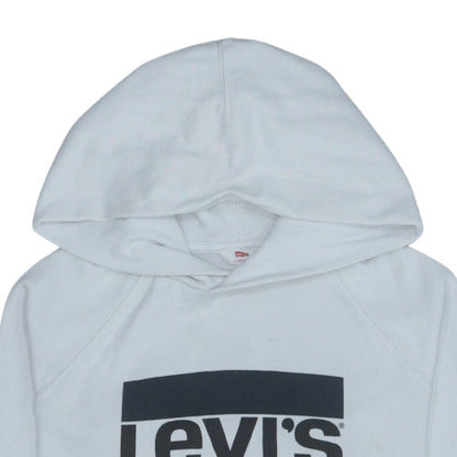 Levi's Womens White Pullover Hoodie XS Cotton Logo Sweatshirt