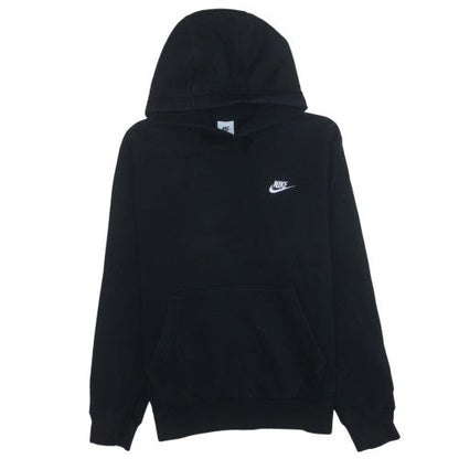 Nike Women's Black Pullover Hoodie Small Cotton Fleece Logo Sweatshirt