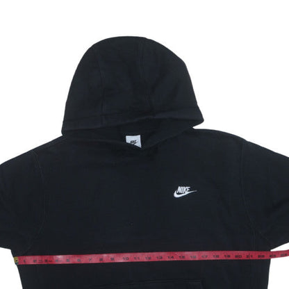 Nike Women's Black Pullover Hoodie Small Cotton Fleece Logo Sweatshirt