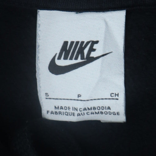 Nike Women's Black Pullover Hoodie Small Cotton Fleece Logo Sweatshirt
