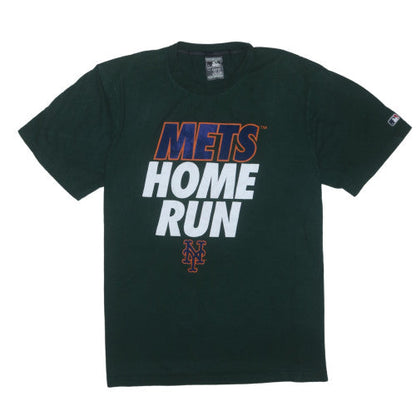 MLB Mens Black XL T-Shirt Crew Neck Mets Home Run Graphic Cotton