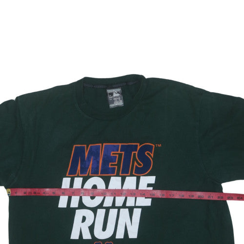MLB Mens Black XL T-Shirt Crew Neck Mets Home Run Graphic Cotton