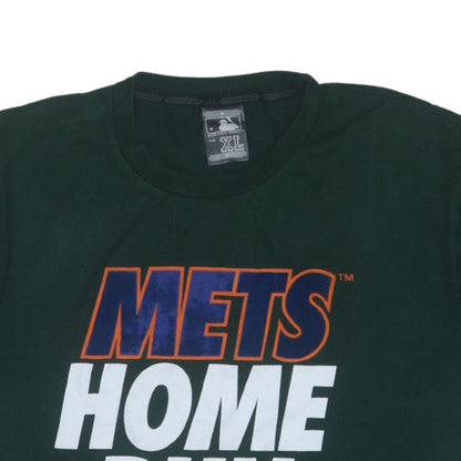 MLB Mens Black XL T-Shirt Crew Neck Mets Home Run Graphic Cotton