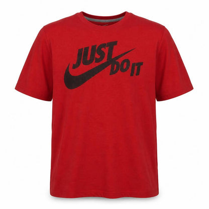 Nike Men's Red Just Do It Crew Neck Cotton T-Shirt XL Regular Fit