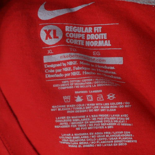 Nike Men's Red Just Do It Crew Neck Cotton T-Shirt XL Regular Fit