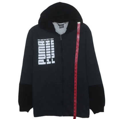 Puma Men's Black Full Zip Hoodie L Fleece Sportswear
