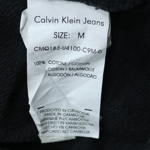 Calvin Klein Jeans Women Black Full Zip Sweatshirt M Cotton CKJ Logo
