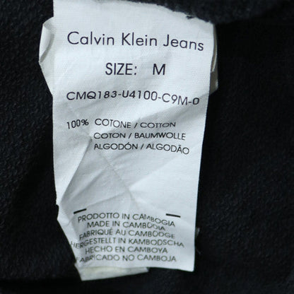 Calvin Klein Jeans Women Black Full Zip Sweatshirt M Cotton CKJ Logo
