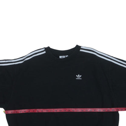 Adidas Women Black Crew Neck Long Sleeve Pullover Sweatshirt Size 8