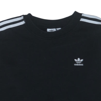 Adidas Women Black Crew Neck Long Sleeve Pullover Sweatshirt Size 8