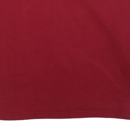 Adidas Men's Red Pullover Sweatshirt M Embroidered Logo V-Neck